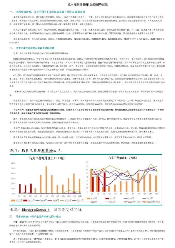 新湖农产（油脂）周报