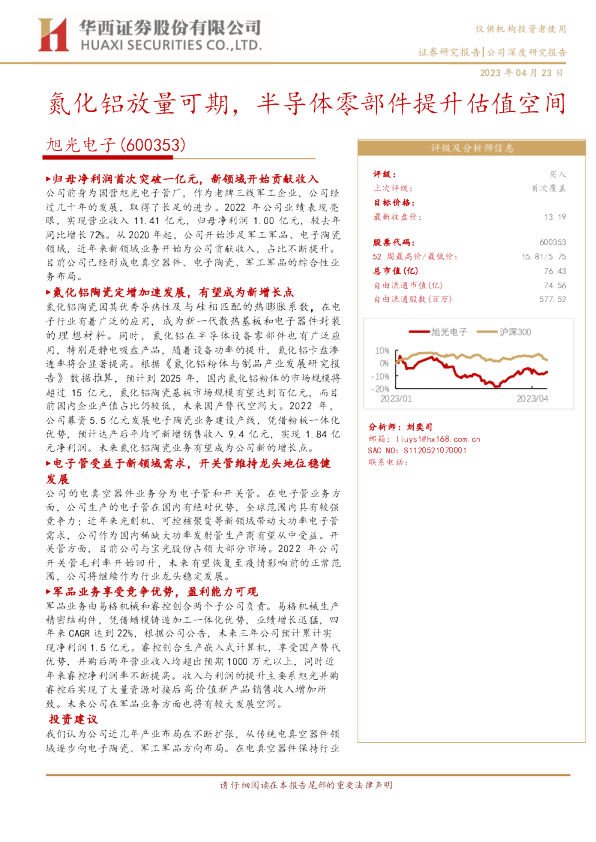 氮化铝放量可期，半导体零部件提升估值空间