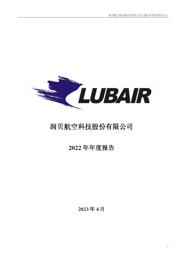 润贝航科：2022年年度报告