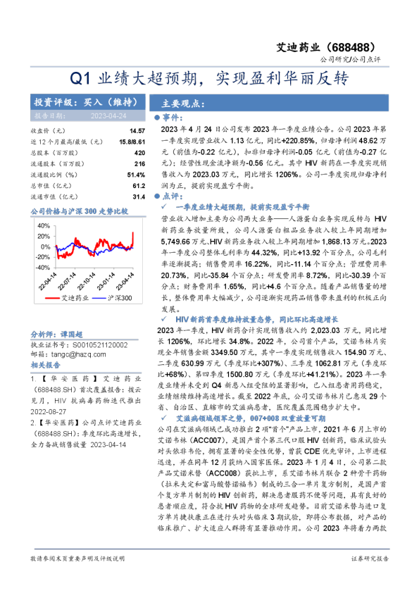 Q1业绩大超预期，实现盈利华丽反转