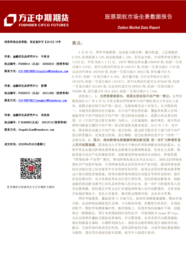 股票期权市场全景数据报告