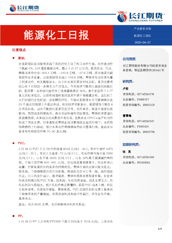 能源化工日报