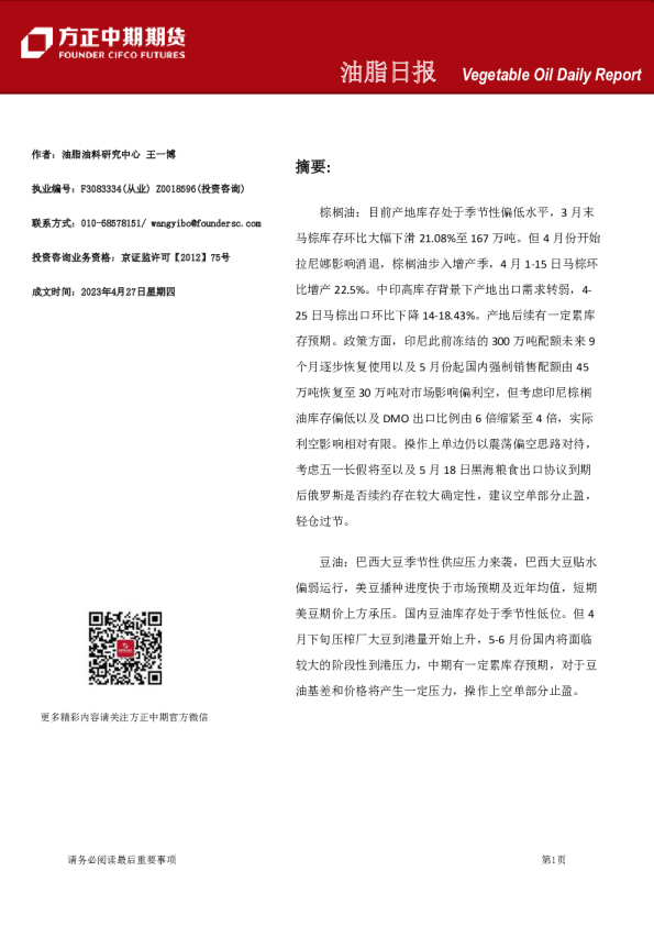油脂日报