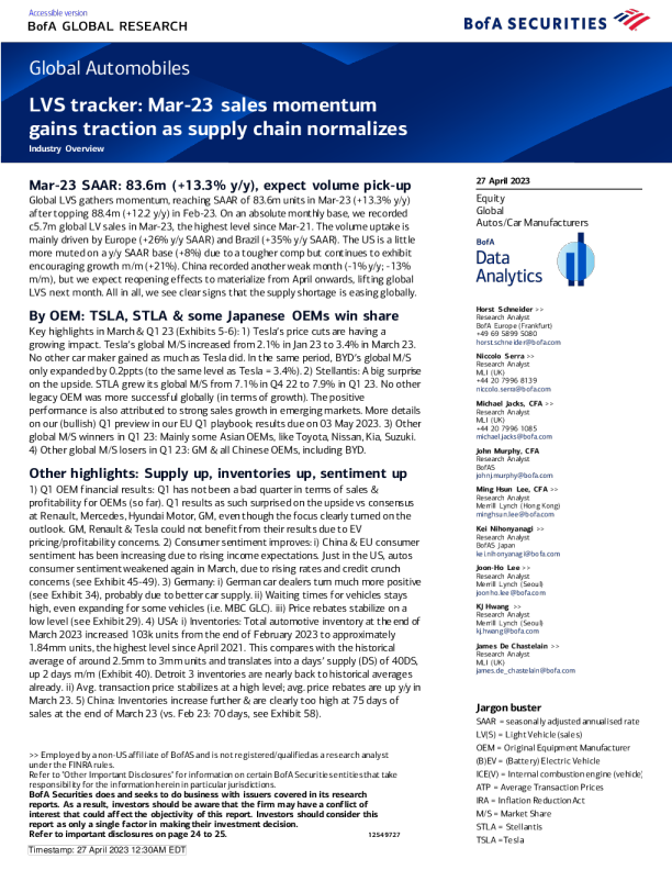 LVS追踪器：随着供应链正常化，3月23日销售势头增强