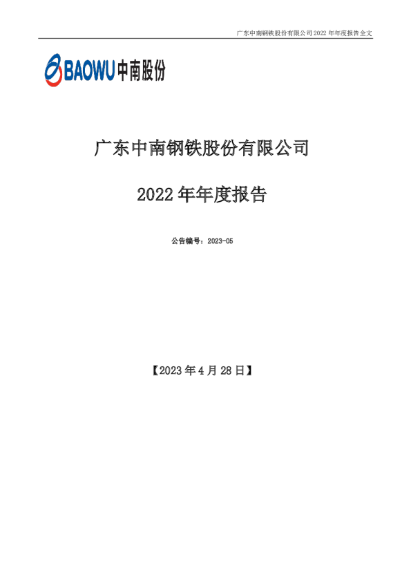 中南股份：2022年年度报告