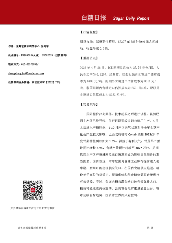 白糖日报