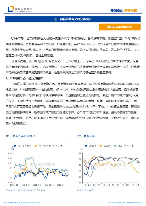 乙二醇估值修复之路充满曲折