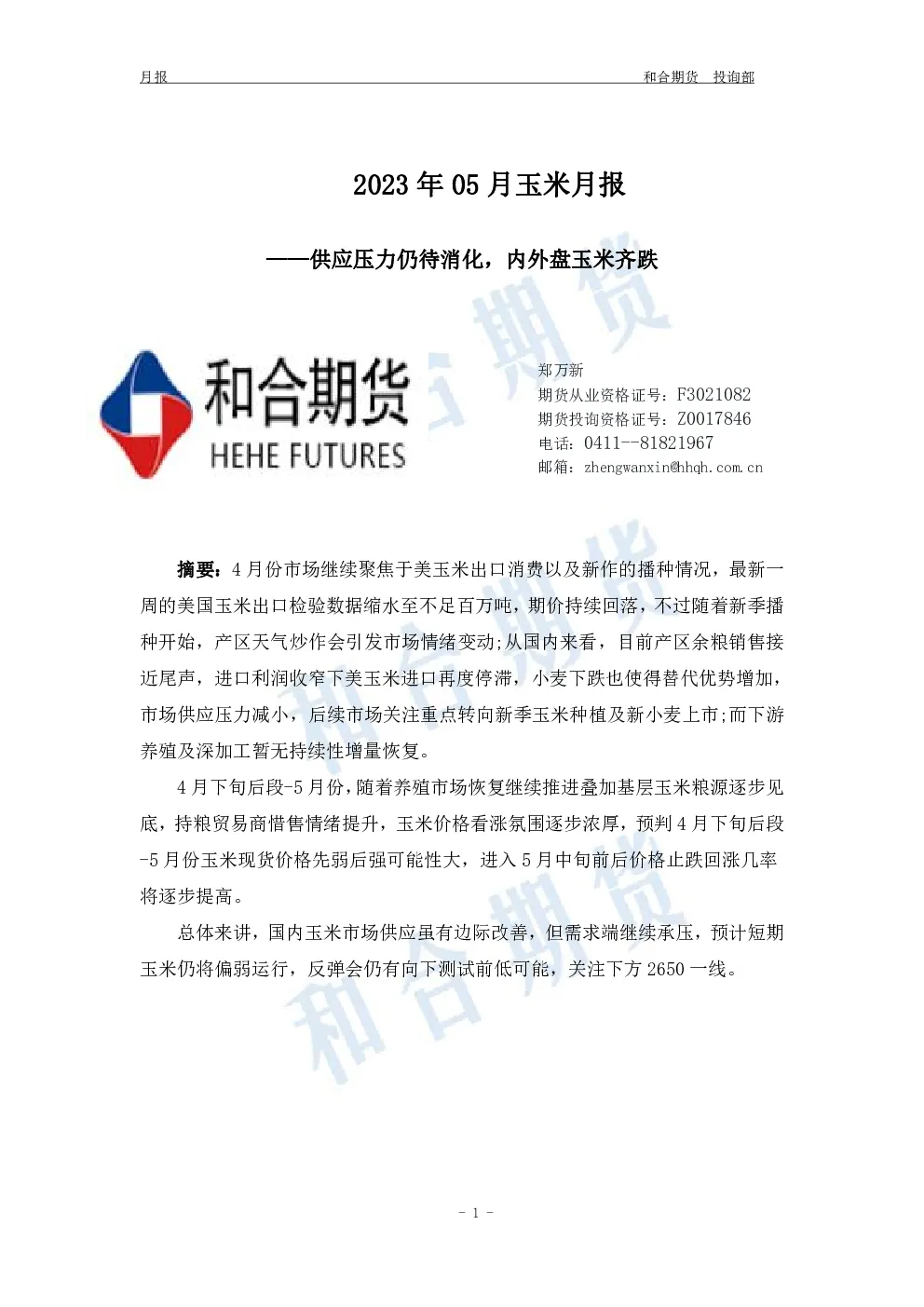 报告封面