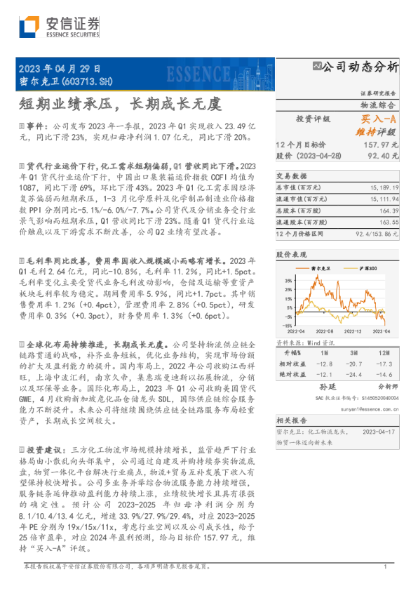 短期业绩承压，长期成长无虞