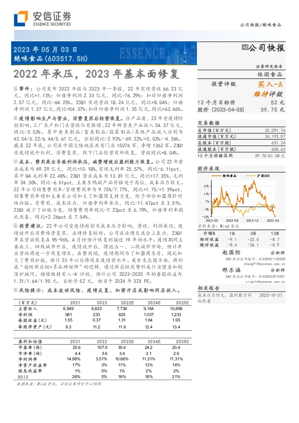 2022年承压，2023年基本面修复