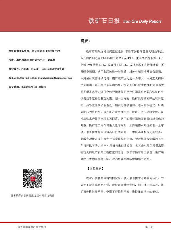 铁矿石日报