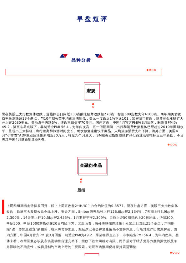 上海中期期货——早盘策略20230504