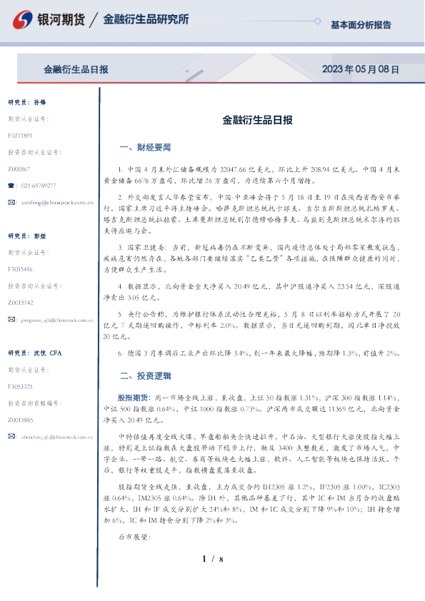 金融衍生品日报