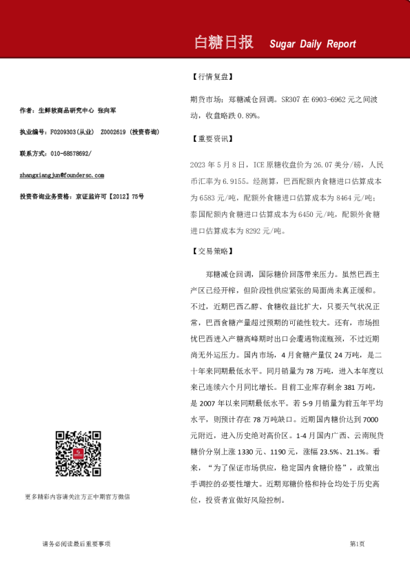 白糖日报