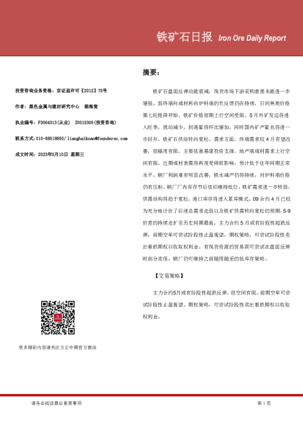 铁矿石日报