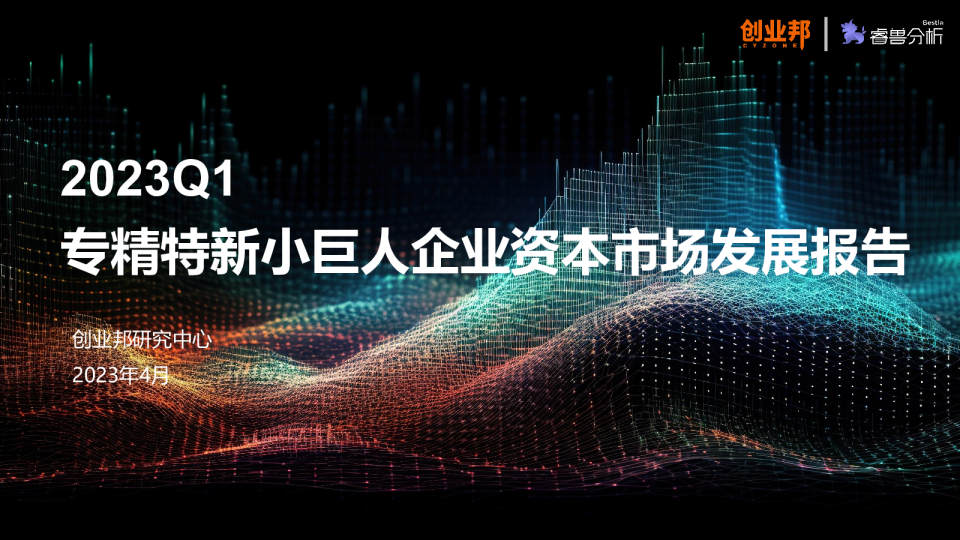 2023Q1专精特新小巨人企业资本市场发展报告