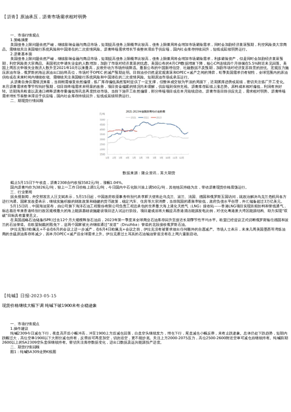 【能源化工】日报-2022-05-15