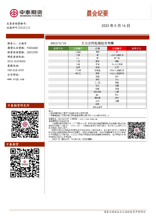 晨会纪要