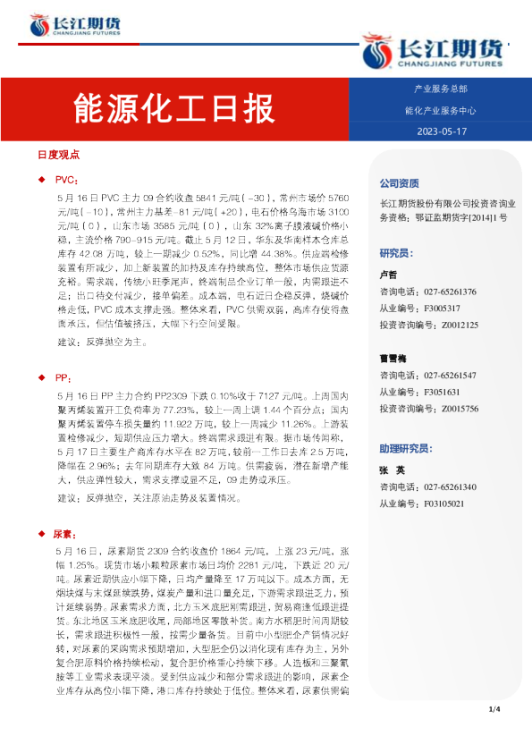 能源化工日报