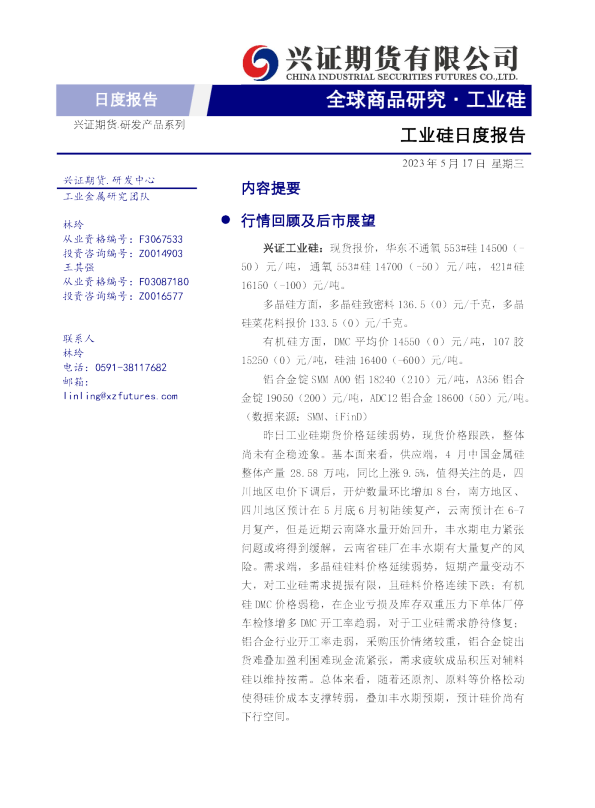 工业硅日度报告