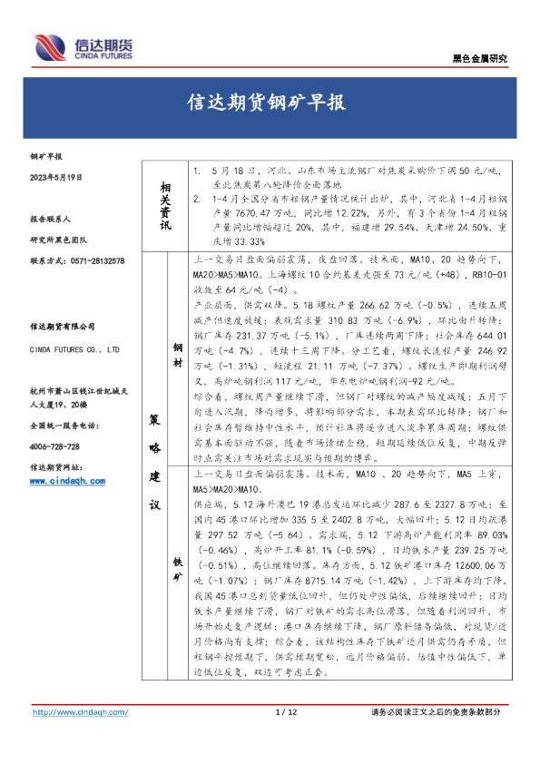 钢矿早报