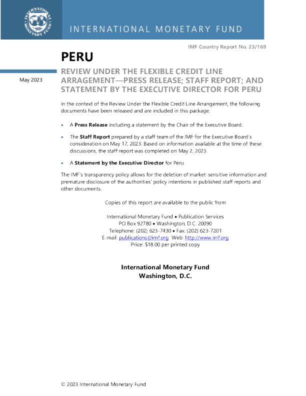 秘鲁：根据灵活信贷额度安排进行审查-新闻稿;员工报告;以及秘鲁执行主任的发言