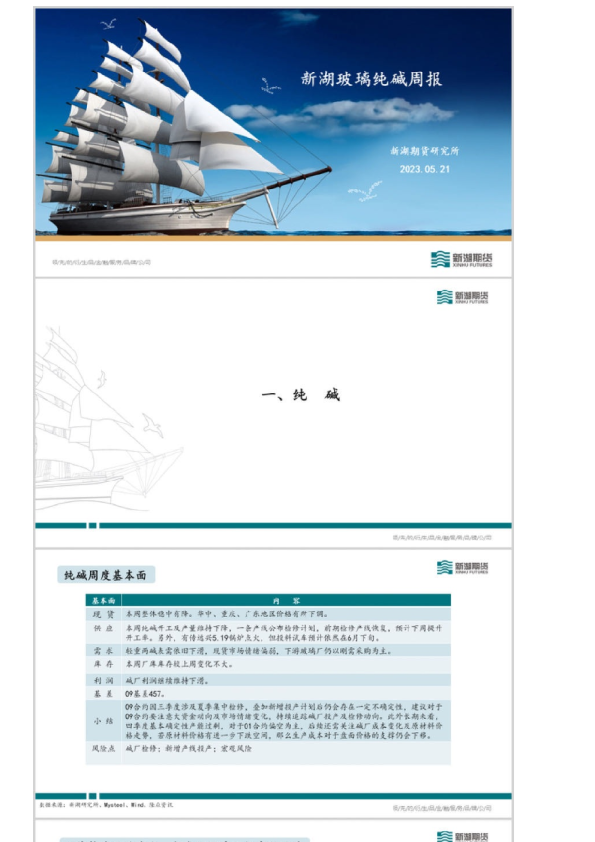 新湖玻璃纯碱周报