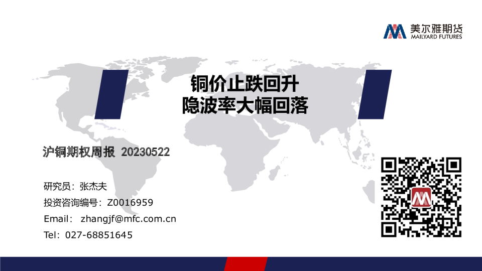 沪铜期权周报：铜价止跌回升 隐波率大幅回落