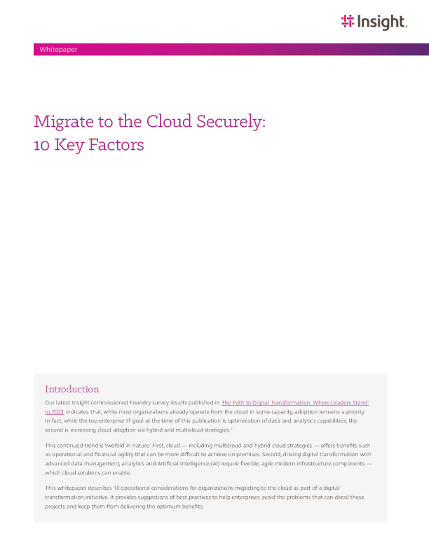安全迁移到云 ： 10 个关键因素