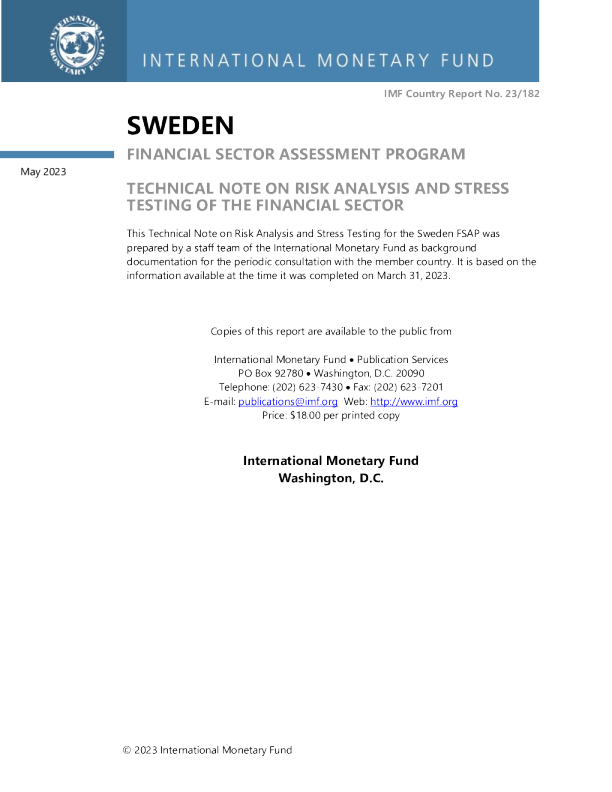 瑞典：金融部门评估计划——关于金融部门压力测试的技术简报