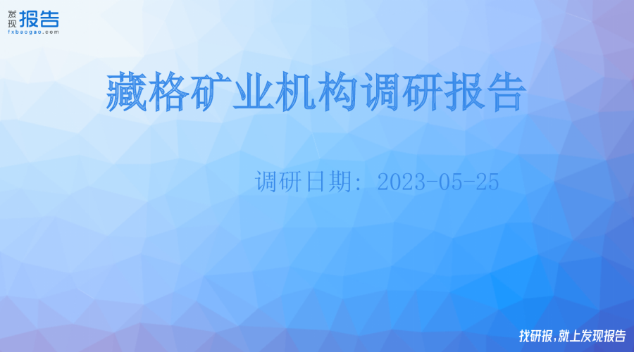 藏格矿业机构调研纪要