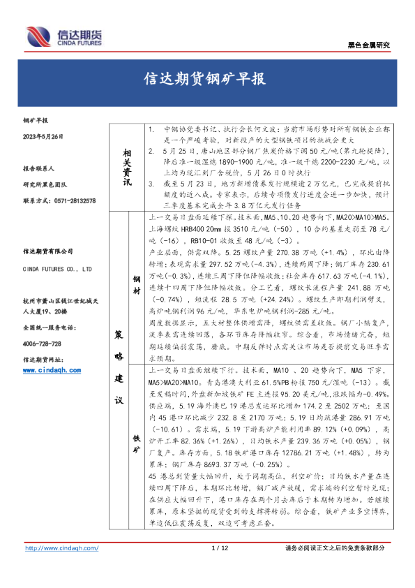 钢矿早报