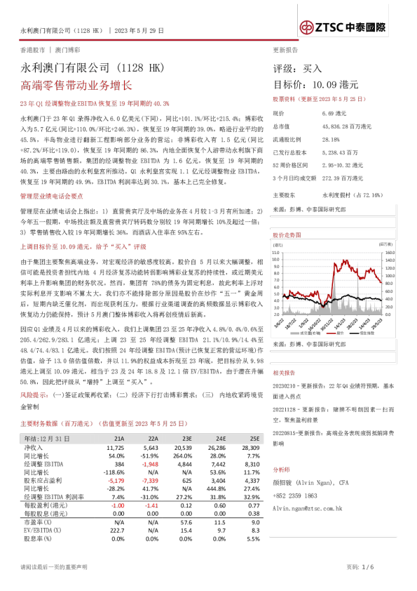 高端零售带动业务增长