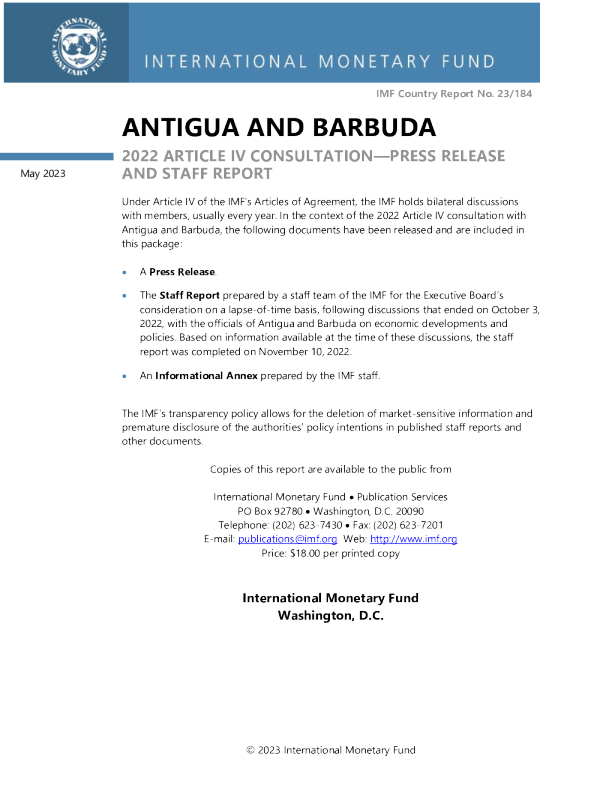 安提瓜和巴布达：2022 年第 IV 条磋商-新闻稿和工作人员报告