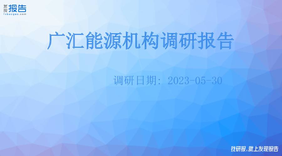 广汇能源机构调研纪要