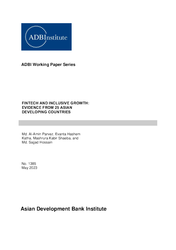 金融科技与包容性增长：25个亚洲发展中国家的研究证据
