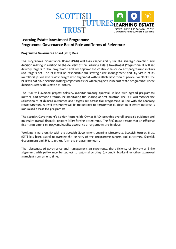 LEIP 计划委员会 - 角色和职权范围