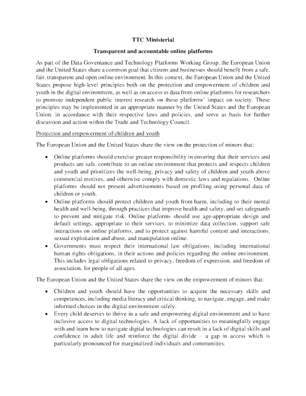 透明和负责任的在线平台