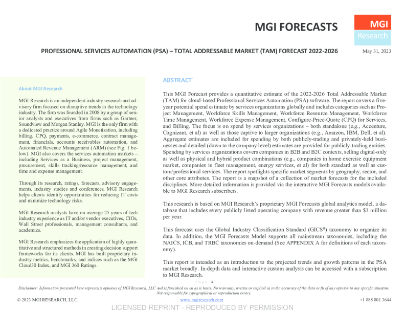 专业服务自动化预测报告