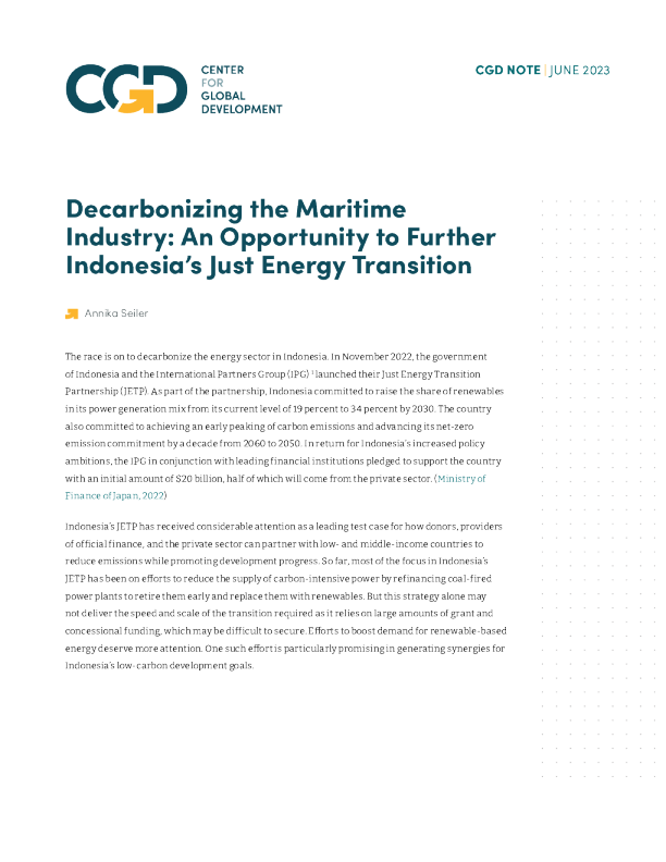 海运业脱碳：推动印尼能源公正转型的机遇