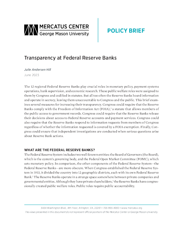 联邦储备银行的透明度