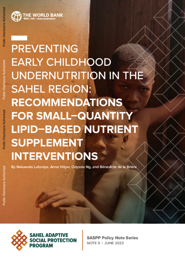预防萨赫勒地区幼儿营养不良：少量基于脂质的营养补充剂干预建议