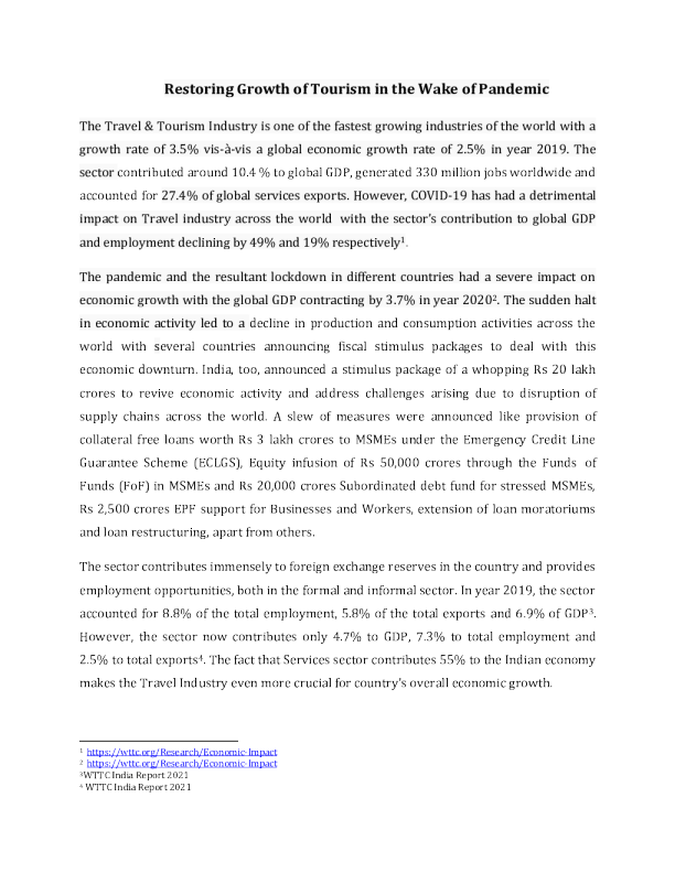 疫情后恢复旅游业增长