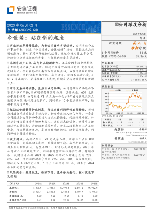 今世缘：站在新的起点