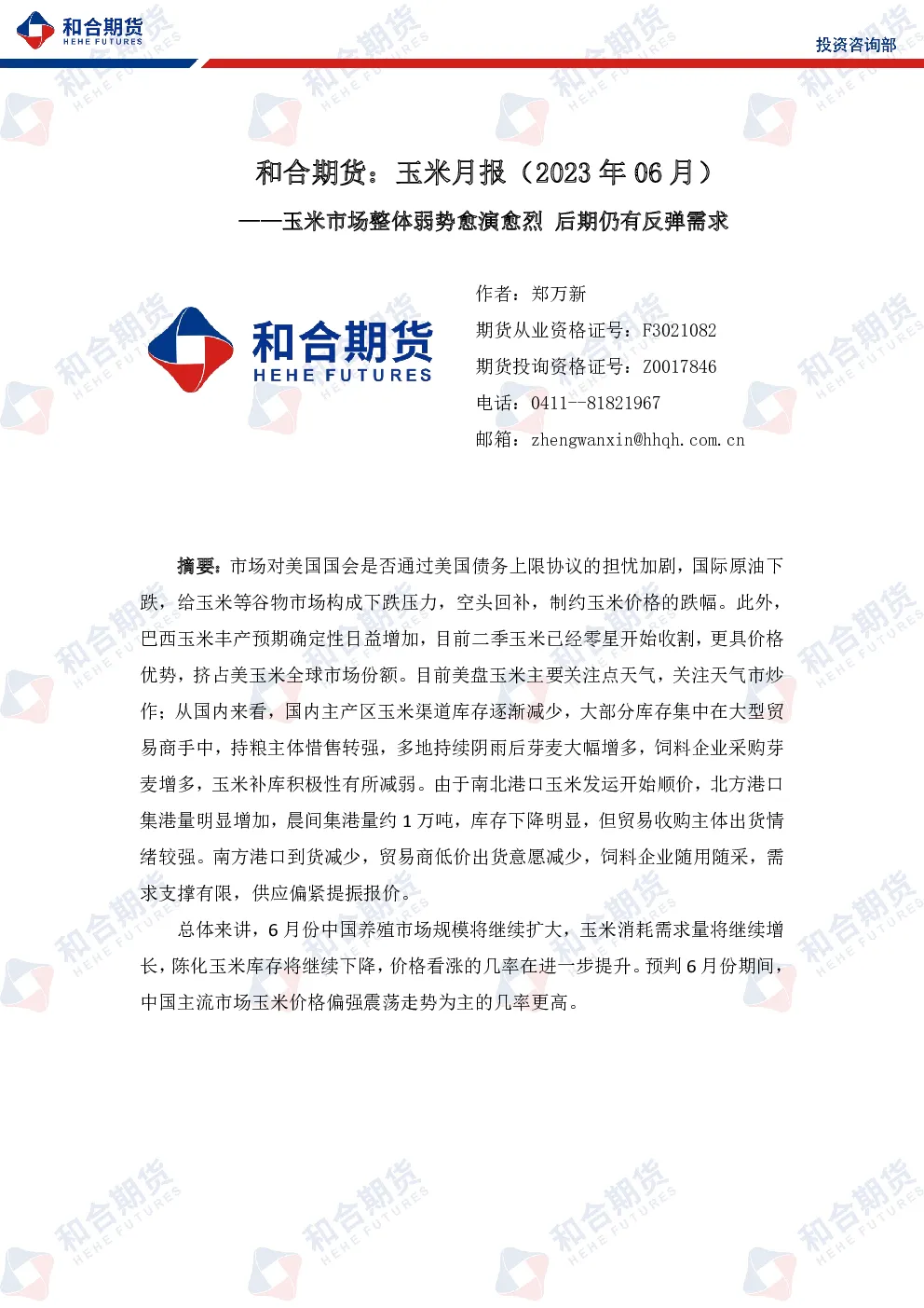 报告封面