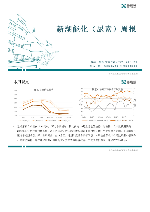 新湖能化（尿素）周报