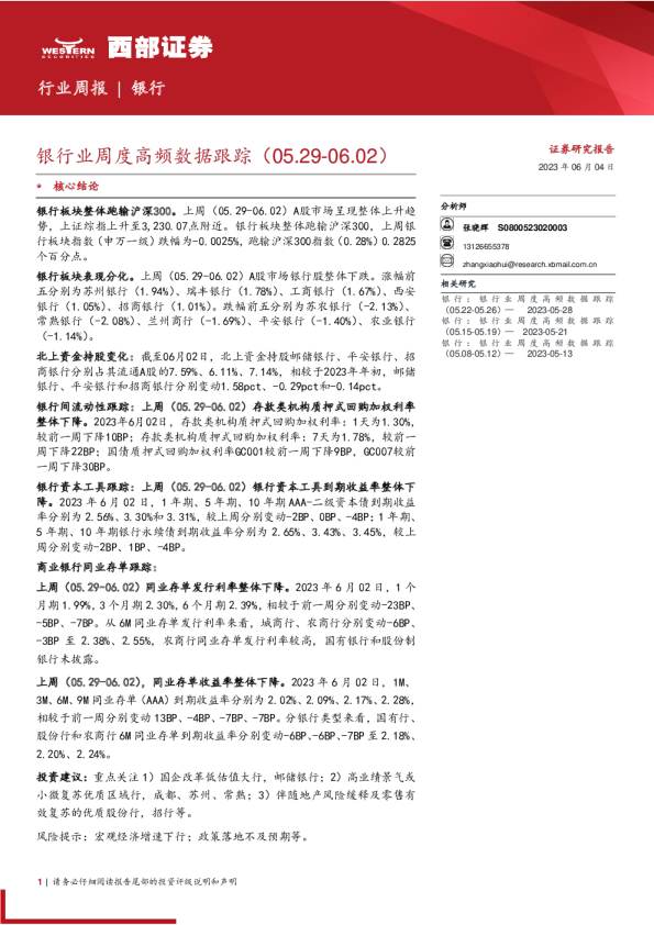 银行业周度高频数据跟踪