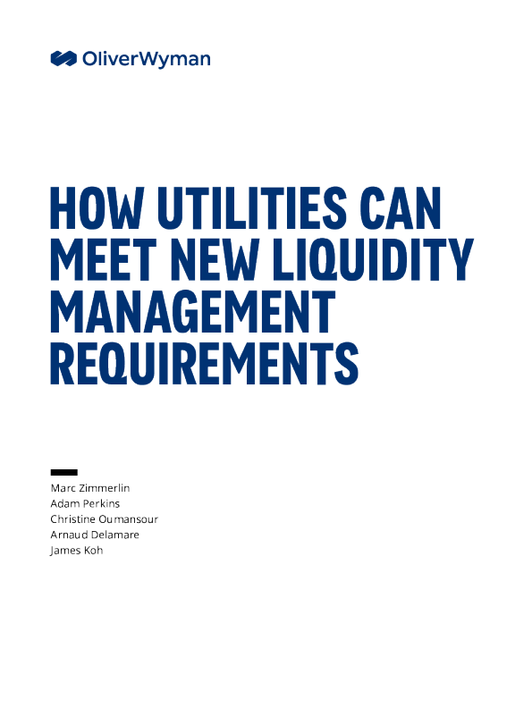 公用事业公司如何满足新的流动性管理要求