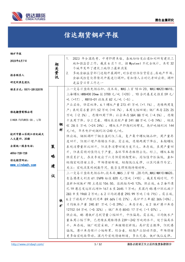 钢矿早报