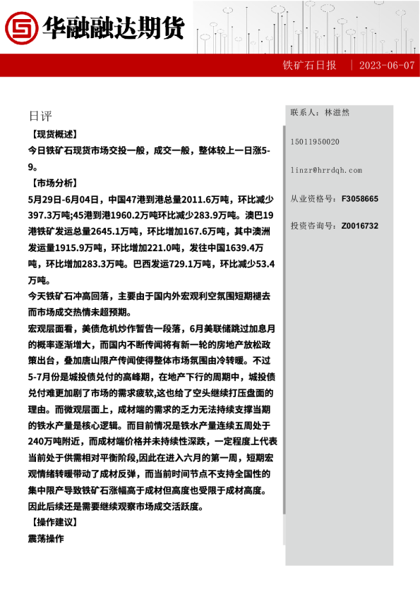 铁矿石日报